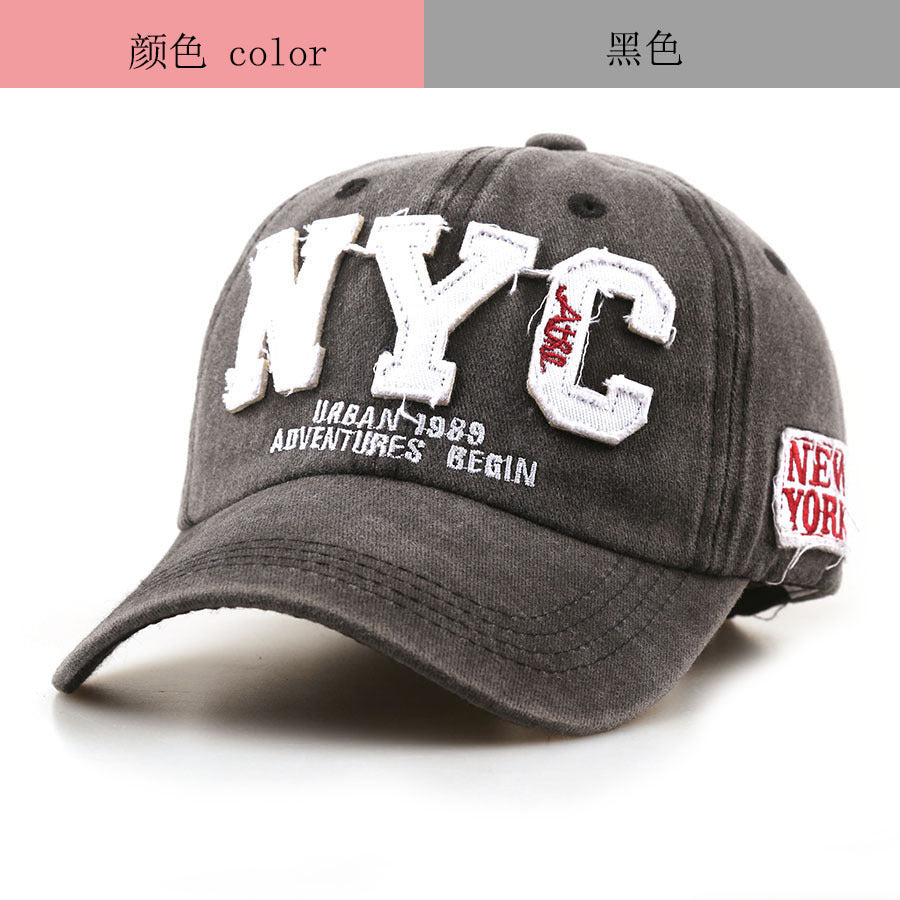 Wholesale Trendy Women' s Baseball Cap with Embroidery NYC Letters,  Black,  Sun Protection Casual Beach Hat,  Boutique Resale