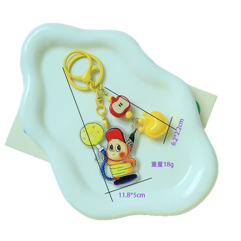 Wholesale Cute Red Apple Star Man Acrylic Relief Keychain