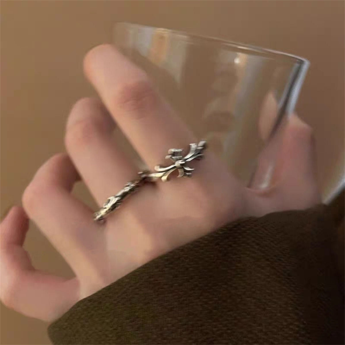 Wholesale Cross Gothic Ring Vintage Retro Relief Design Adjustable Unisex Fashion Accessory Gift