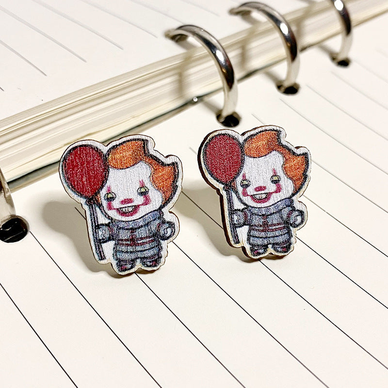 Wholesale Halloween Horror Wooden Earrings ACCVIP-ES-XinChuan002