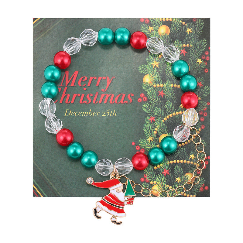 Wholesale Christmas Gift Beaded Letter Elastic Bracelet suit
