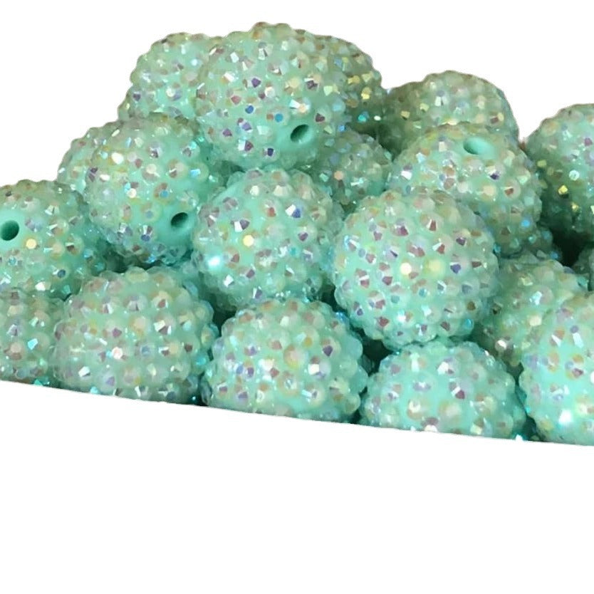 Wholesale 5pcs Mint Green AB Colored Diamond Beads 16MM-22MM Resin Diamond Beads ACC-BDS-NiJia060