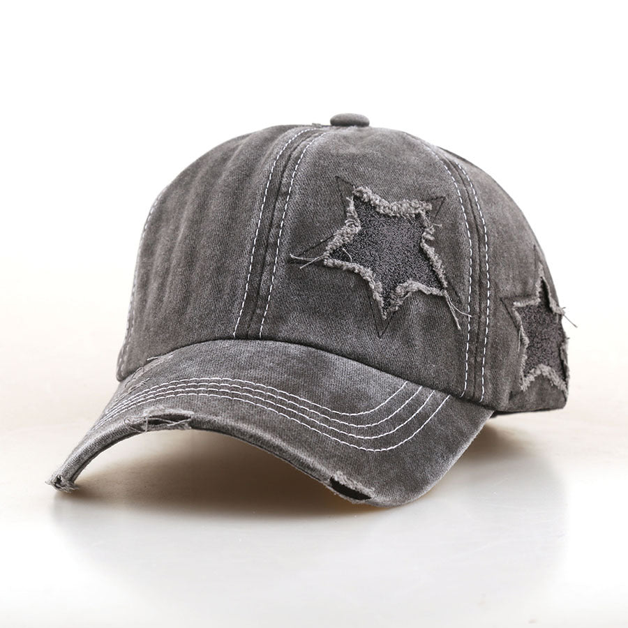 Wholesale Star Sequined Worn Baseball Cap