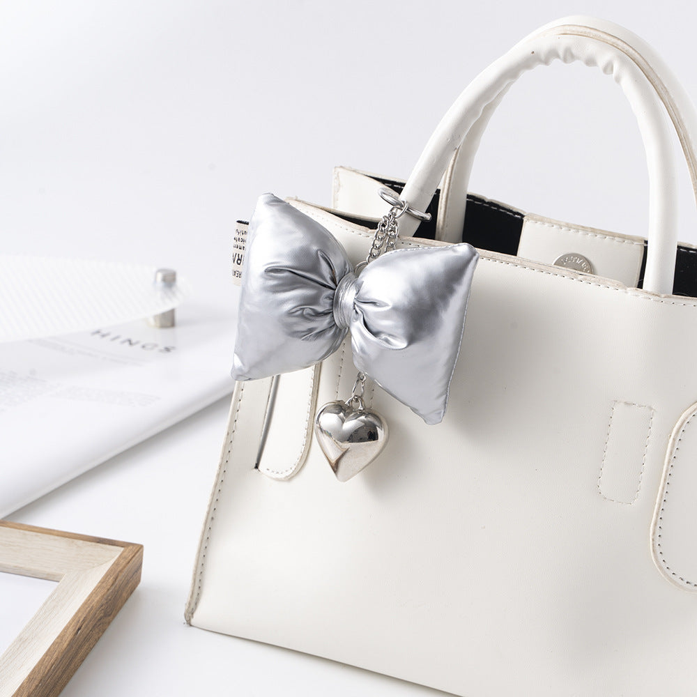 Wholesale Leather Cotton Bow Heart Keychain ACC-KC-ZhiYa030