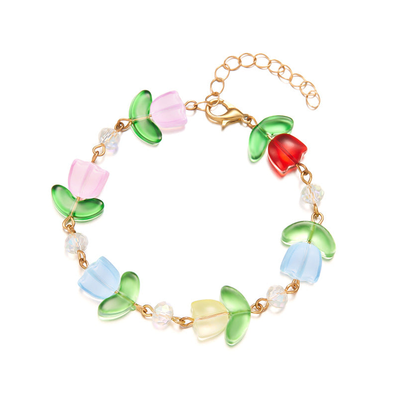 Wholesale Translucent Dopamine Color Tulip Pearl Bracelet ACC-BT-Gangm013