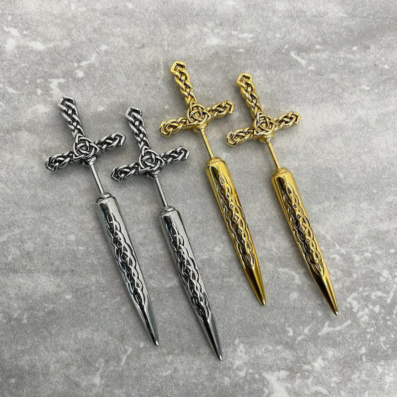 Wholesale  Gothic Retro Women's Sword Ear Nail Creative Cross Dagger Earrings