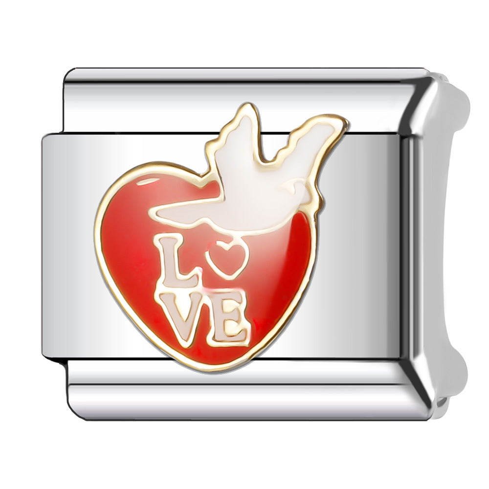 Wholesale Italian Charm Bracelet 9mm DIY Splicing Creative Pattern Stainless Steel Composable Bracelet