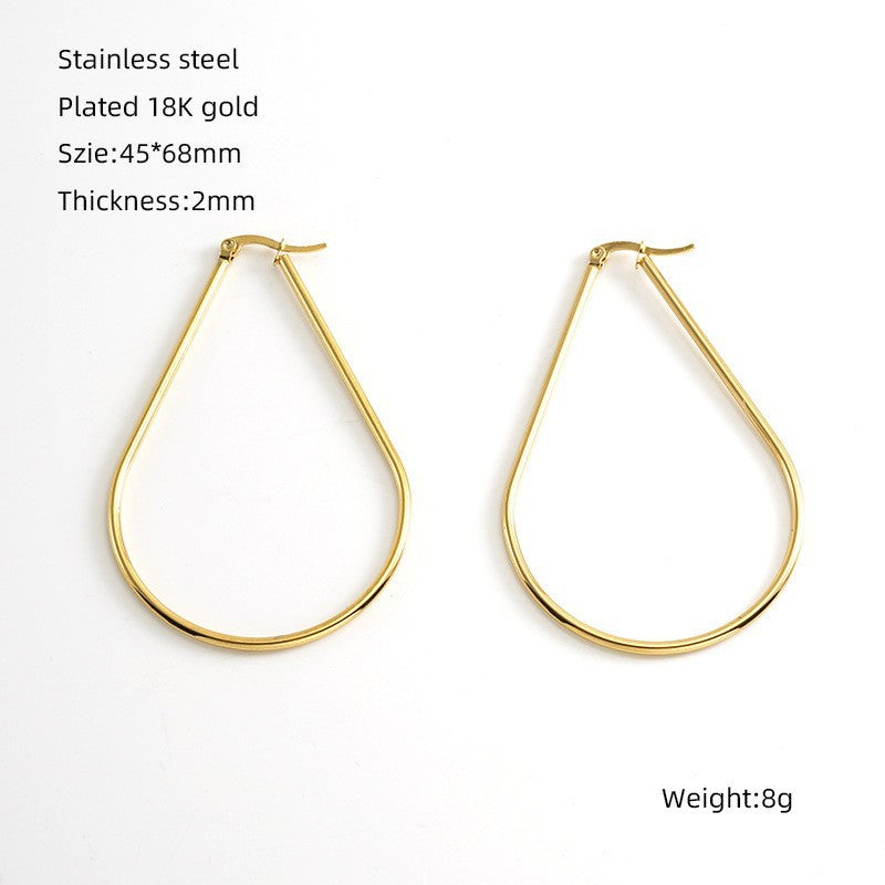Wholesale stainless steel earrings geometric  drop-shaped earrin