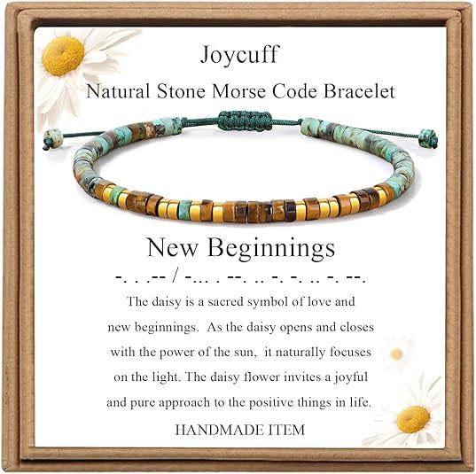 Wholesale Morse Code Tiger Eye Stone Bracelet Unisex Fashion Accessory Gift