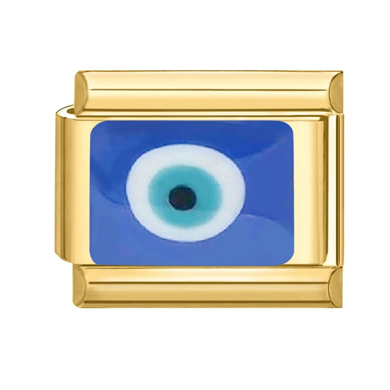 Wholesale Italian Charm Bracelet 9mm DIY Splicing Removable Stainless Steel Gold Bottom Retro Composable Bracelet