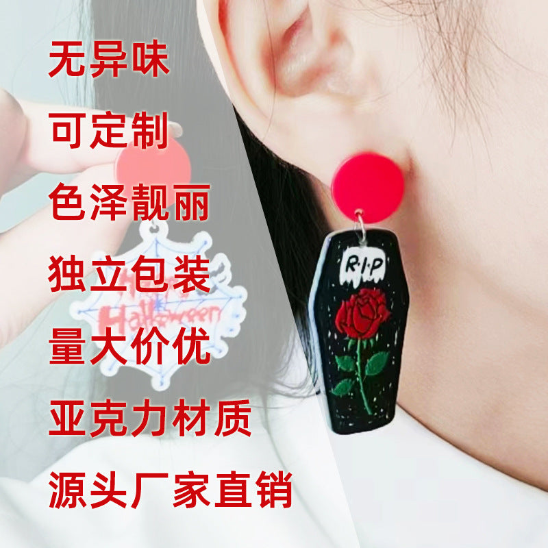 Wholesale  earrings skeleton  web ghost mummy earrings