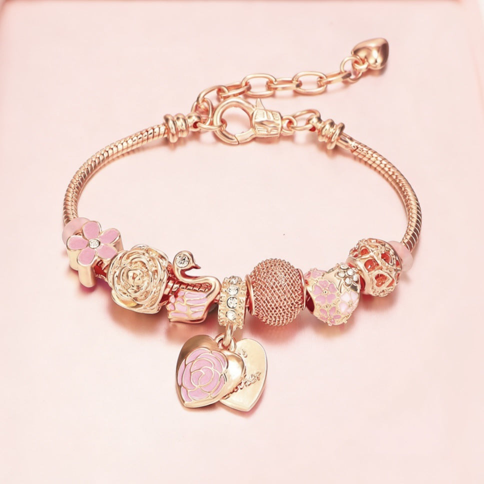 Wholesale Swan Heart Design Bracelet Gold Fashion Accessory Gift for Women