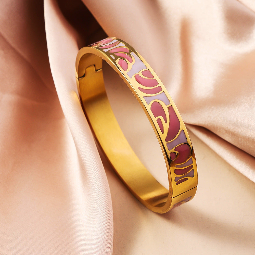 Wholesale Titanium Steel Enamel Bracelet ACC-BT-Ruif007
