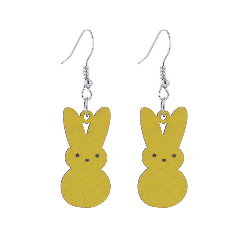 Wholesale Easter Bunny Wooden Earrings Necklaces