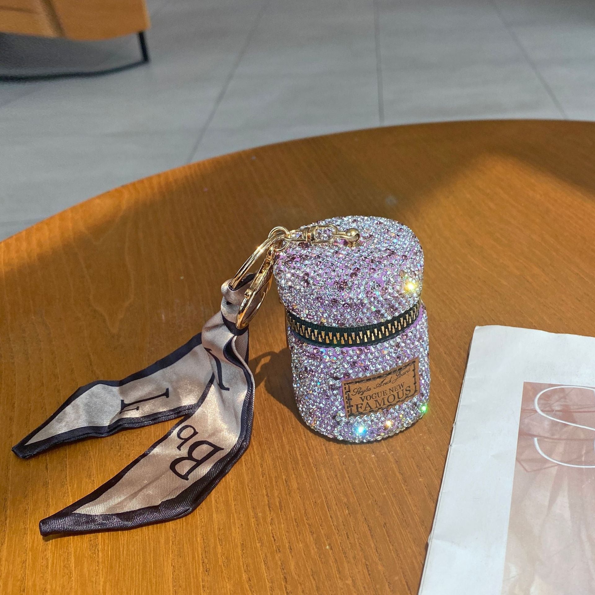 Wholesale Mini Rhinestone Earphone Bag, Zero Wallet, Light Luxury Style Keychain ACC-KC-JY001