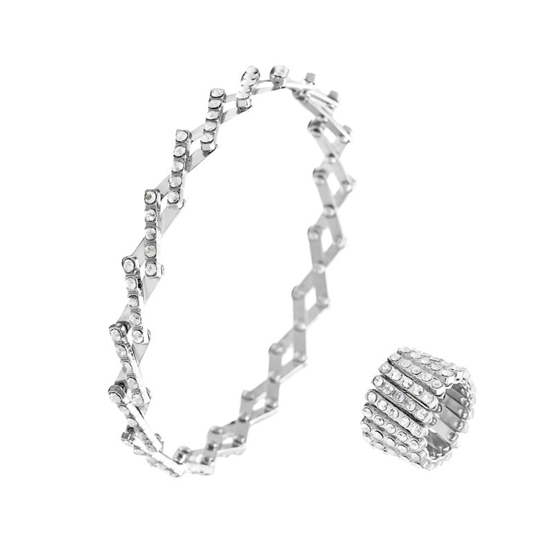 Wholesale  five-row Diamond telescopic ring