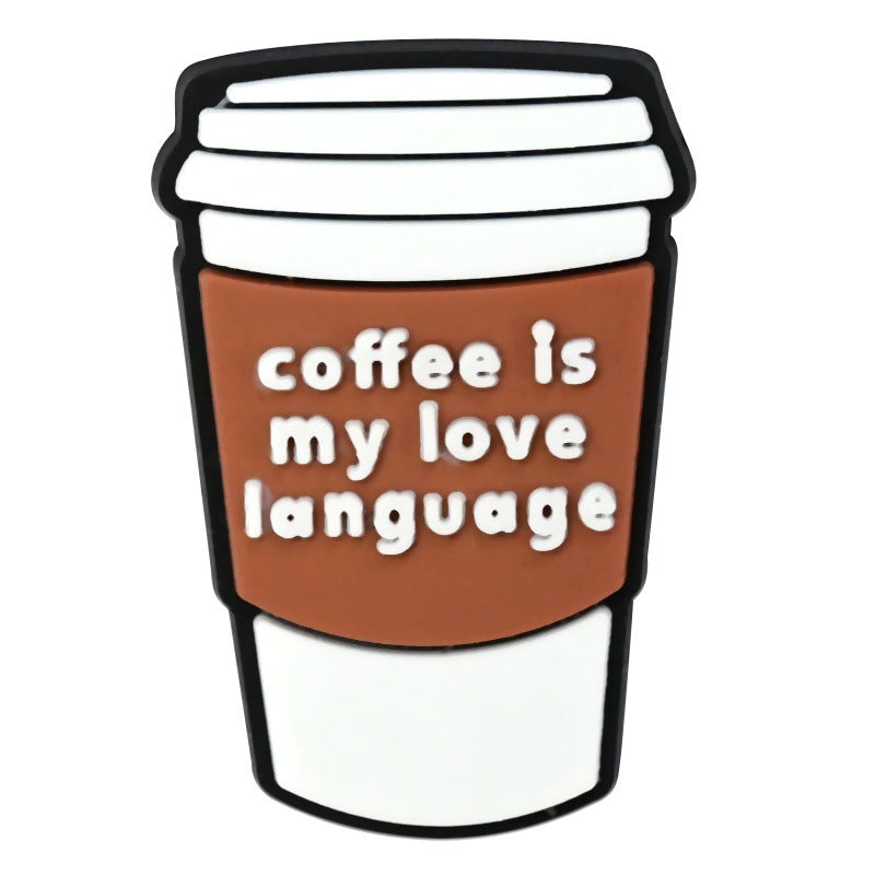 Wholesale Random 100pcs  coffee series   PVC Soft Rubber Shoe Buckle Decoration