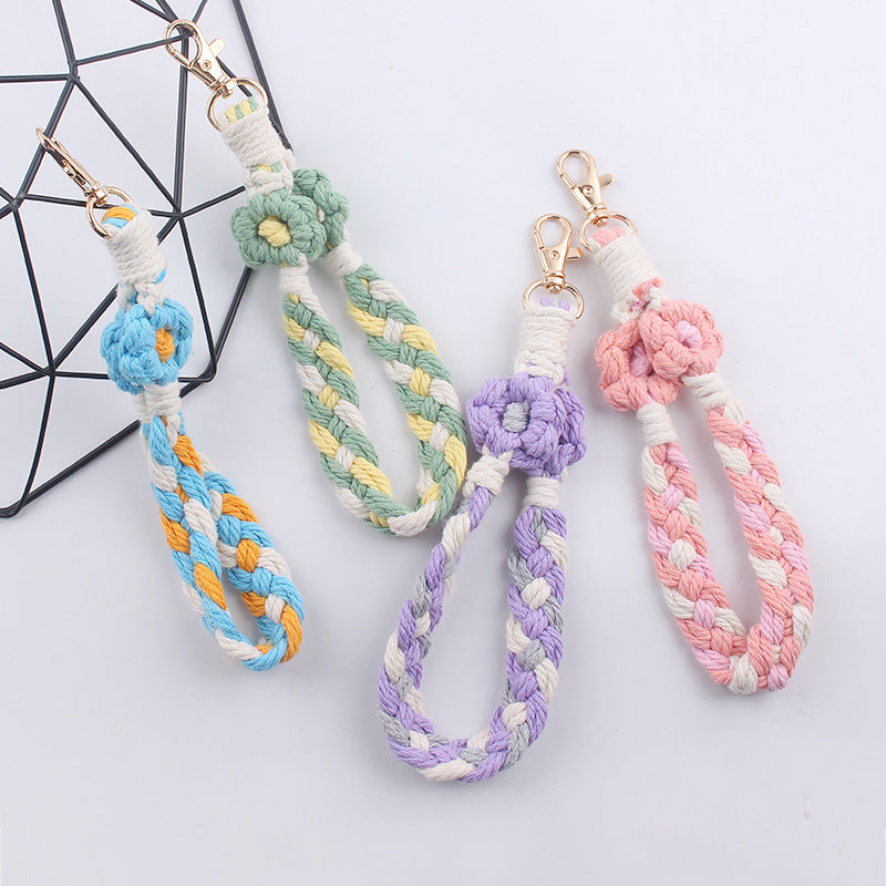 Wholesale Creative DIY cotton key lanyard pendant lanyard  keychains