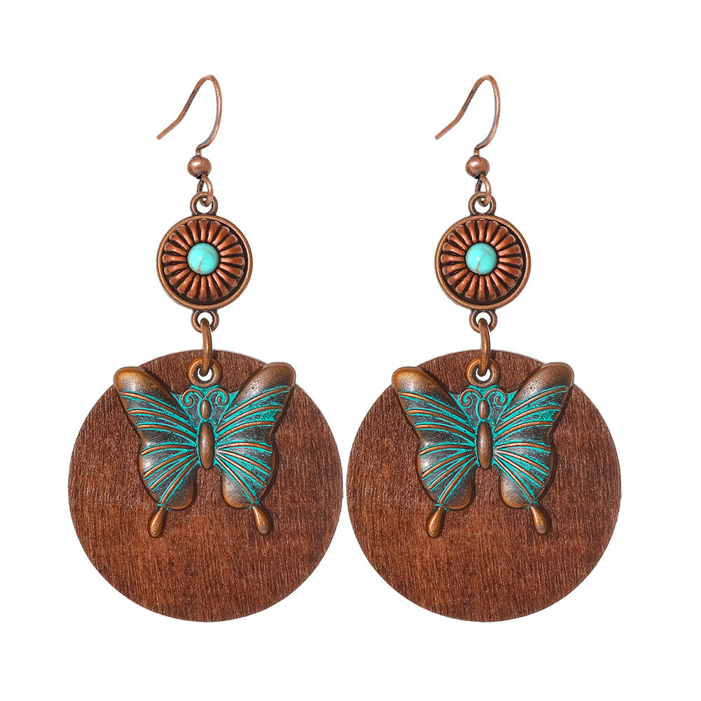 Wholesale Zinc Alloy Bohemian Earrings Maillard Color Holiday Style Retro Fashion Accessory