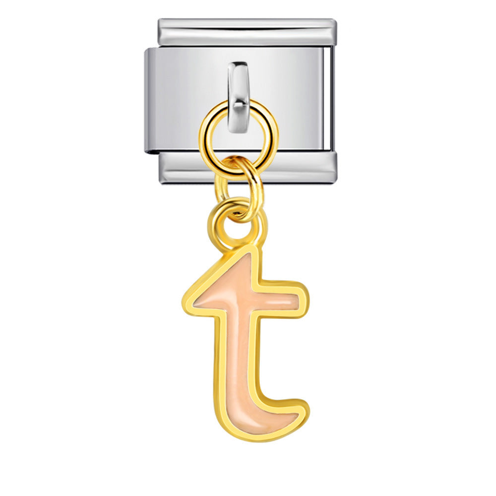 Wholesale Italian Charm Bracelet 9mm DIY Splicing Letter Series Stainless Steel Composable Bracelet