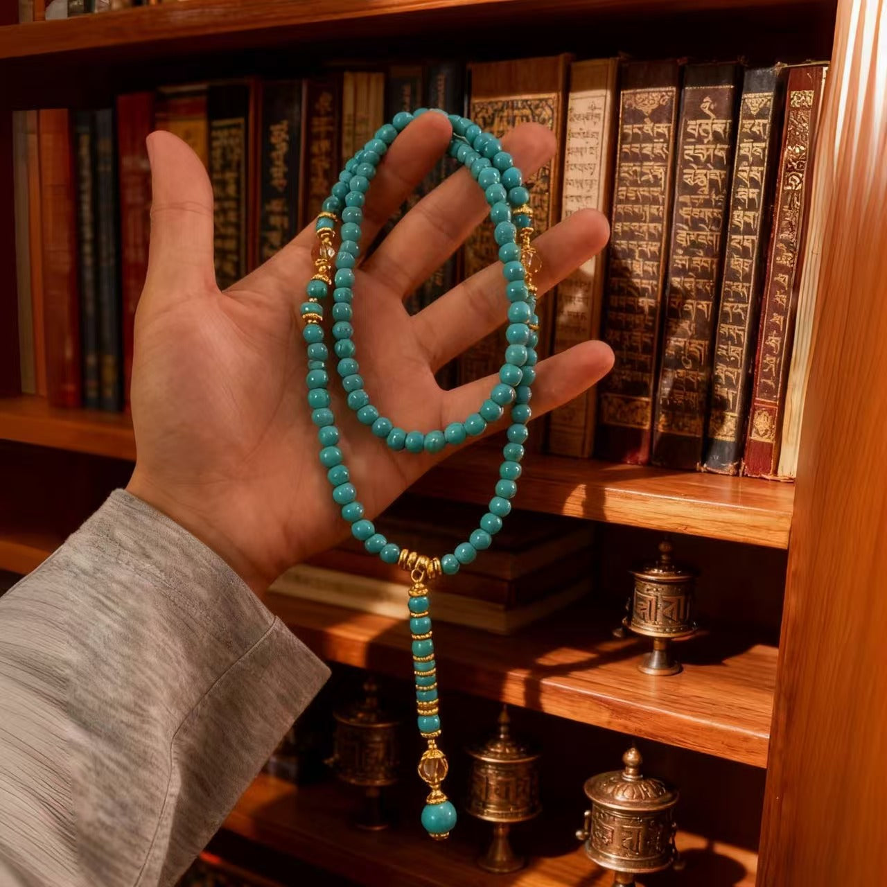Wholesale Turquoise Necklace Geometric Stone Pendant Bohemian Fashion Jewelry Accessory