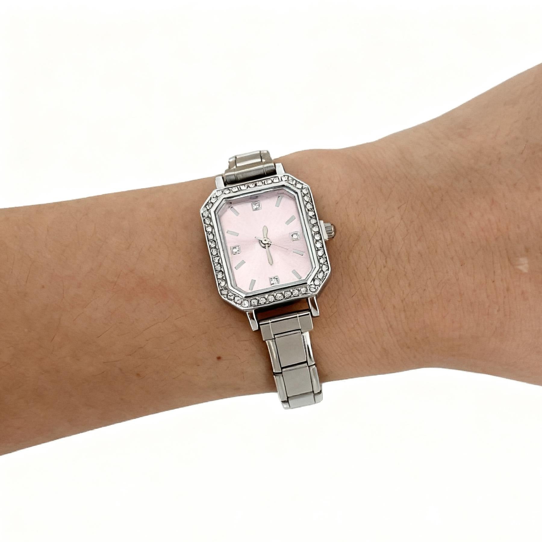 Wholesale square shape diamond-encrusted  DIY watch