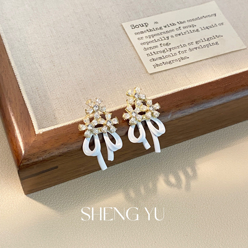 Wholesale  Retro Fairy Flower Bow Earrings