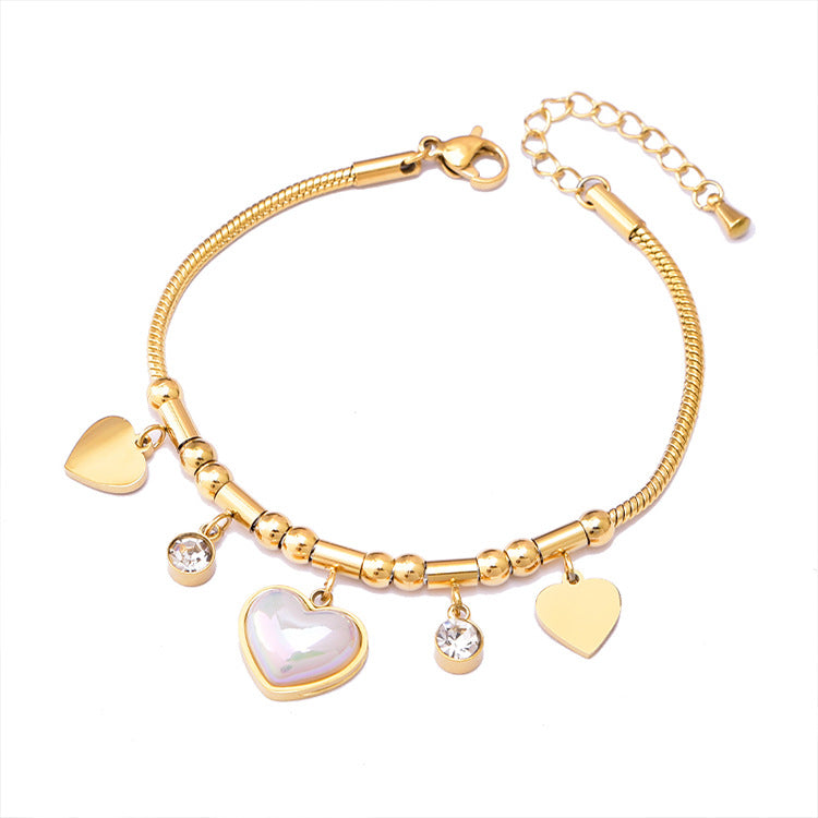 Wholesale Geometric Love Bracelet Shell Butterfly Bracelets Five-pointed Star Titanium Steel Bracelets ACC-BT-JinLang004