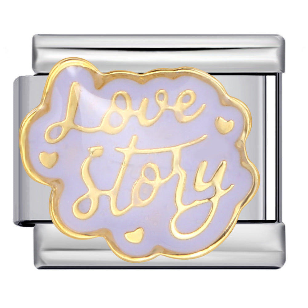 Wholesale Italian Module Bracelet Titanium Steel Welding Oil Dropping DIY Charms