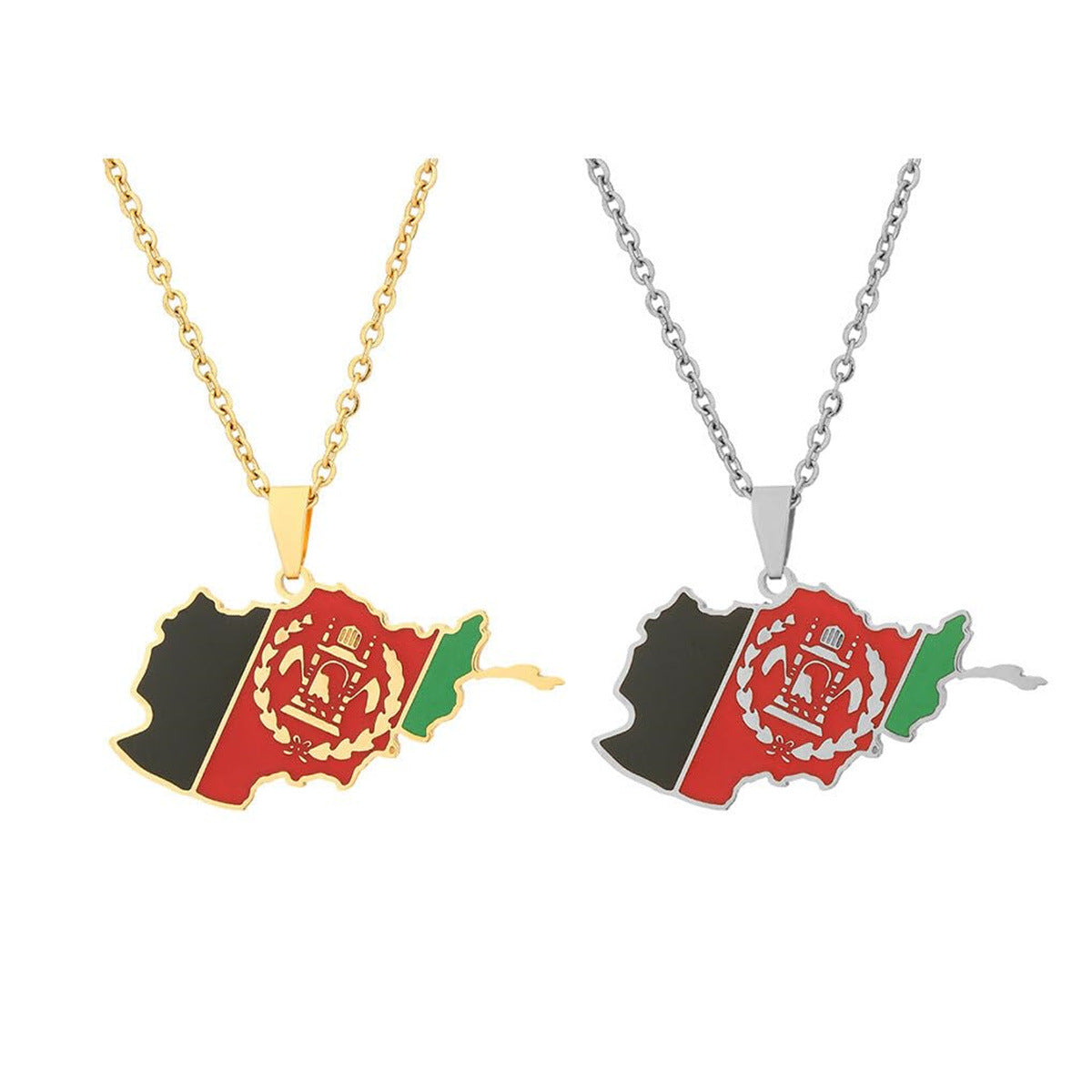 Collana all'ingrosso del maglione della mappa dell'Afghanistan in acciaio inossidabile