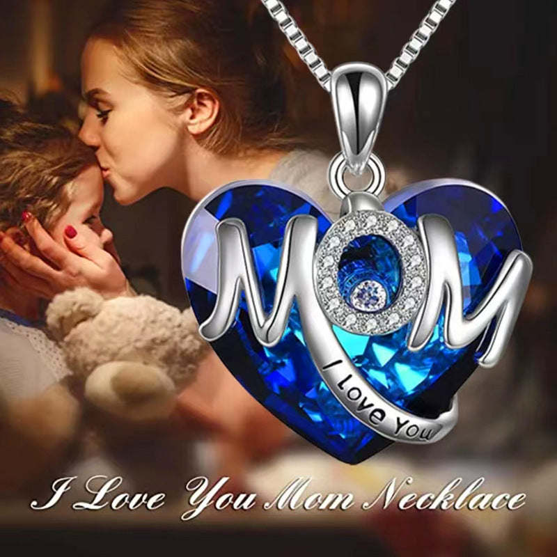 Wholesale Alloy Heart-shaped MOM Mother's Day Gift Necklace ACC-NE-JYS004