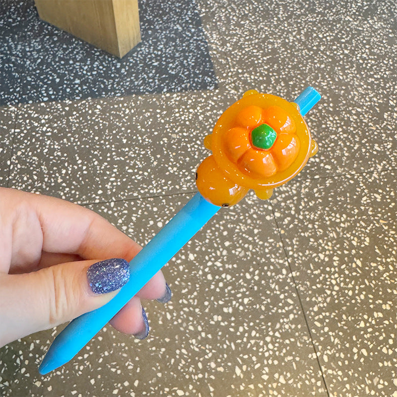 Wholesale Little turtle girl heart gel pen cute fruit and vegetable shape black  pen