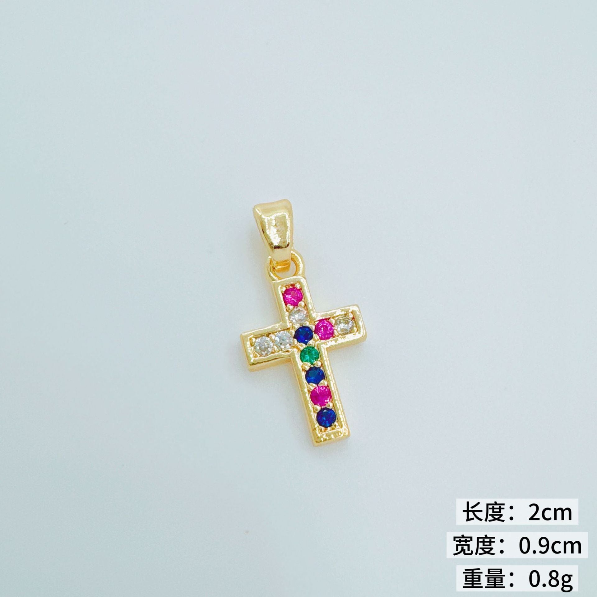 Wholesale Fashion Cross Pendant,  Copper Plated Gold,  European Style Jewelry Accessory for Daily Wear