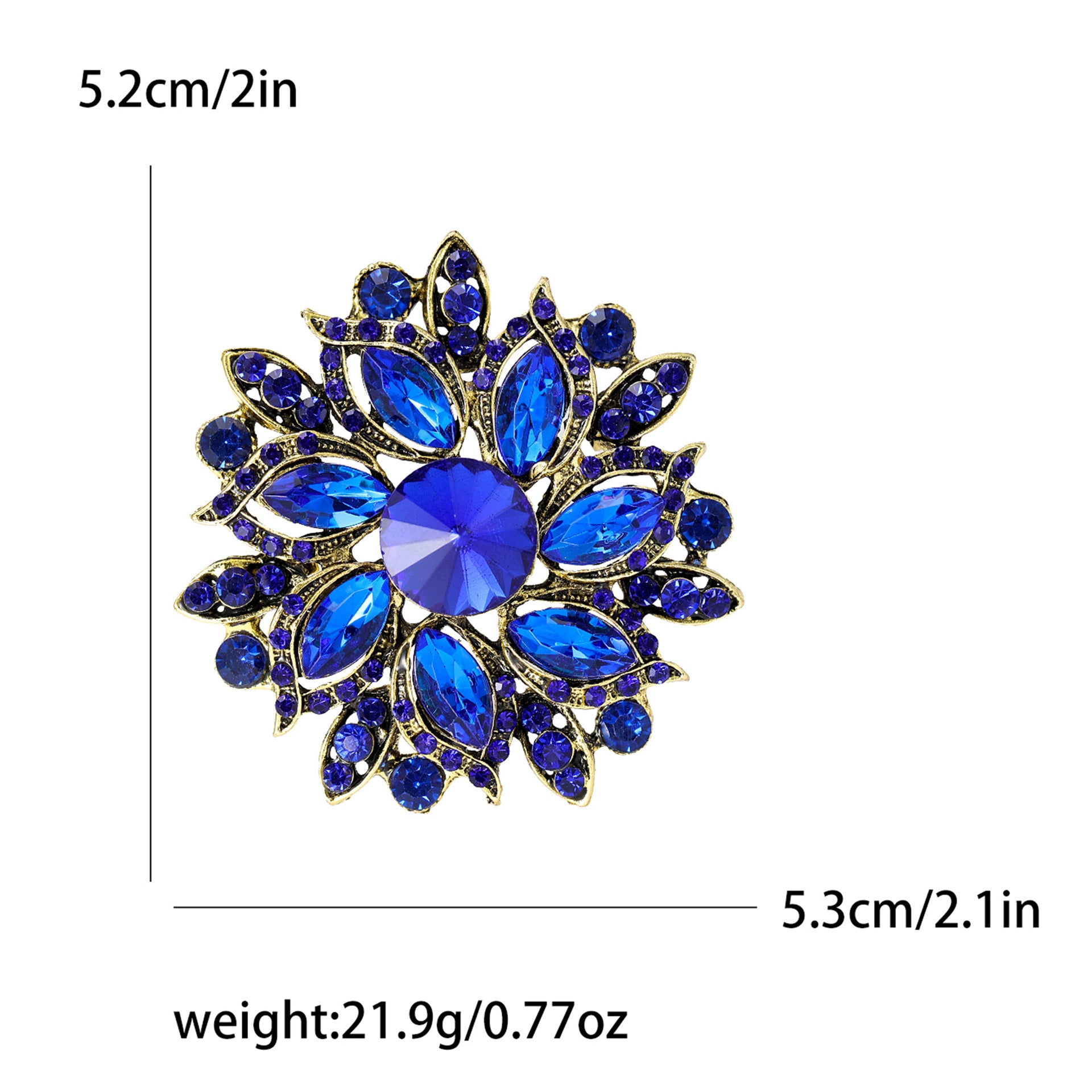 Wholesale Retro Flower Brooch Fashion Crystal Glass Women S Alloy Pin Casual Party Jewelry Accessory For Resale