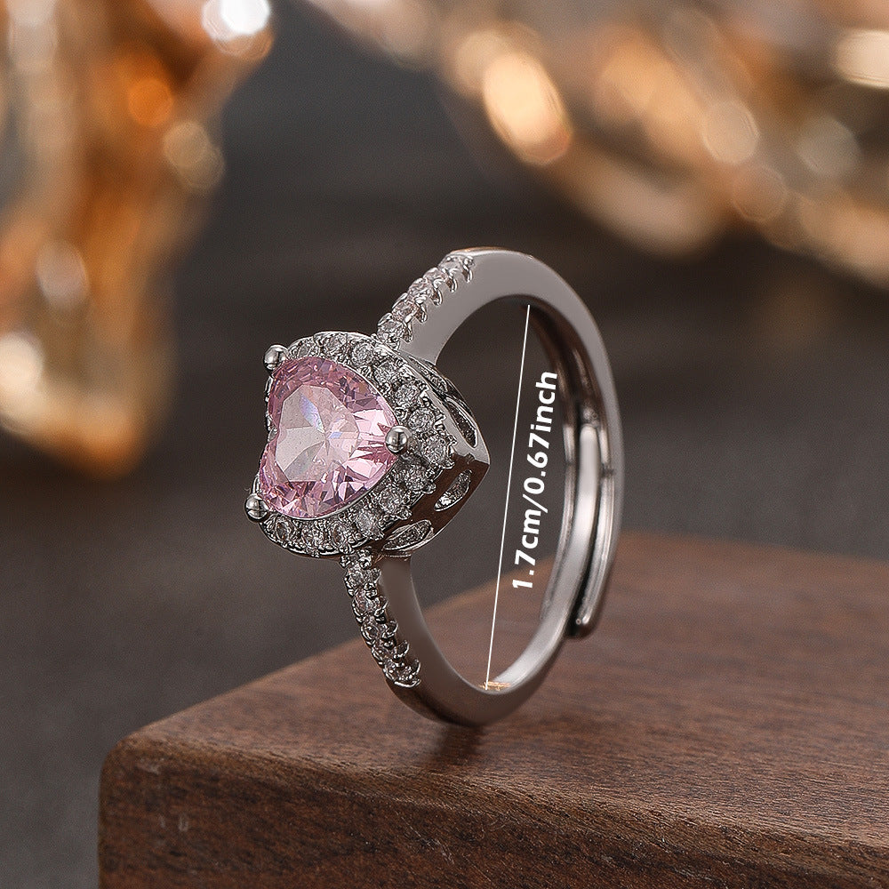 Wholesale Chic Silver Tone Adjustable Zircon Ring For Everyday Jewelry Accessory
