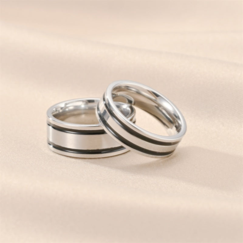 Wholesale Retro Titanium Steel Glaze Ring  Classic Men's Ring