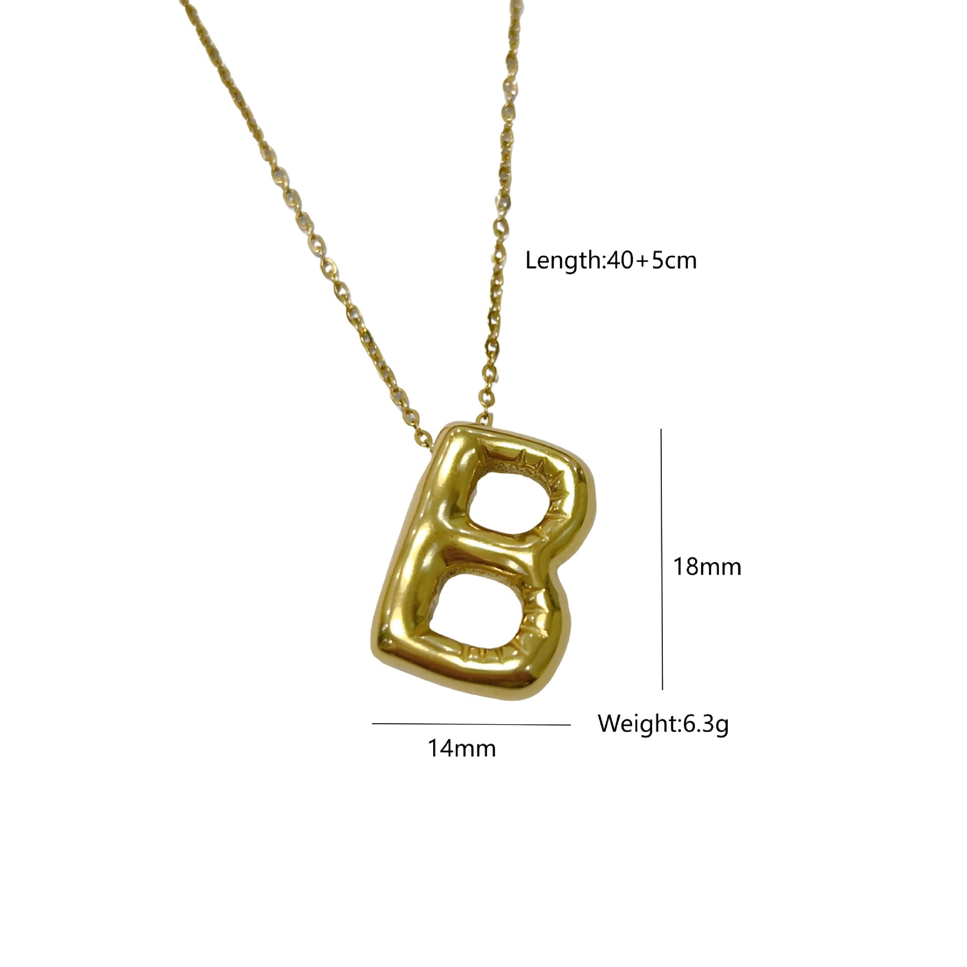 Wholesale  high-grade clavicle chain birthday balloon smooth 26 letters stainless steel necklace