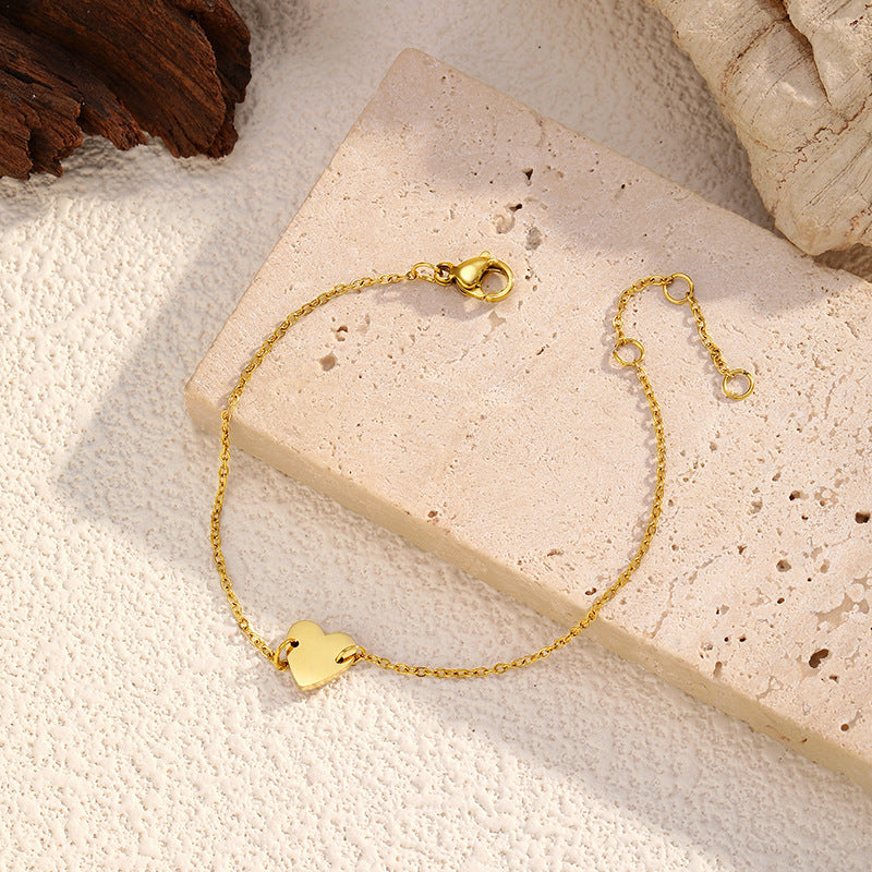 Wholesale  heart-shaped  stainless steel gold-plated Bracelet