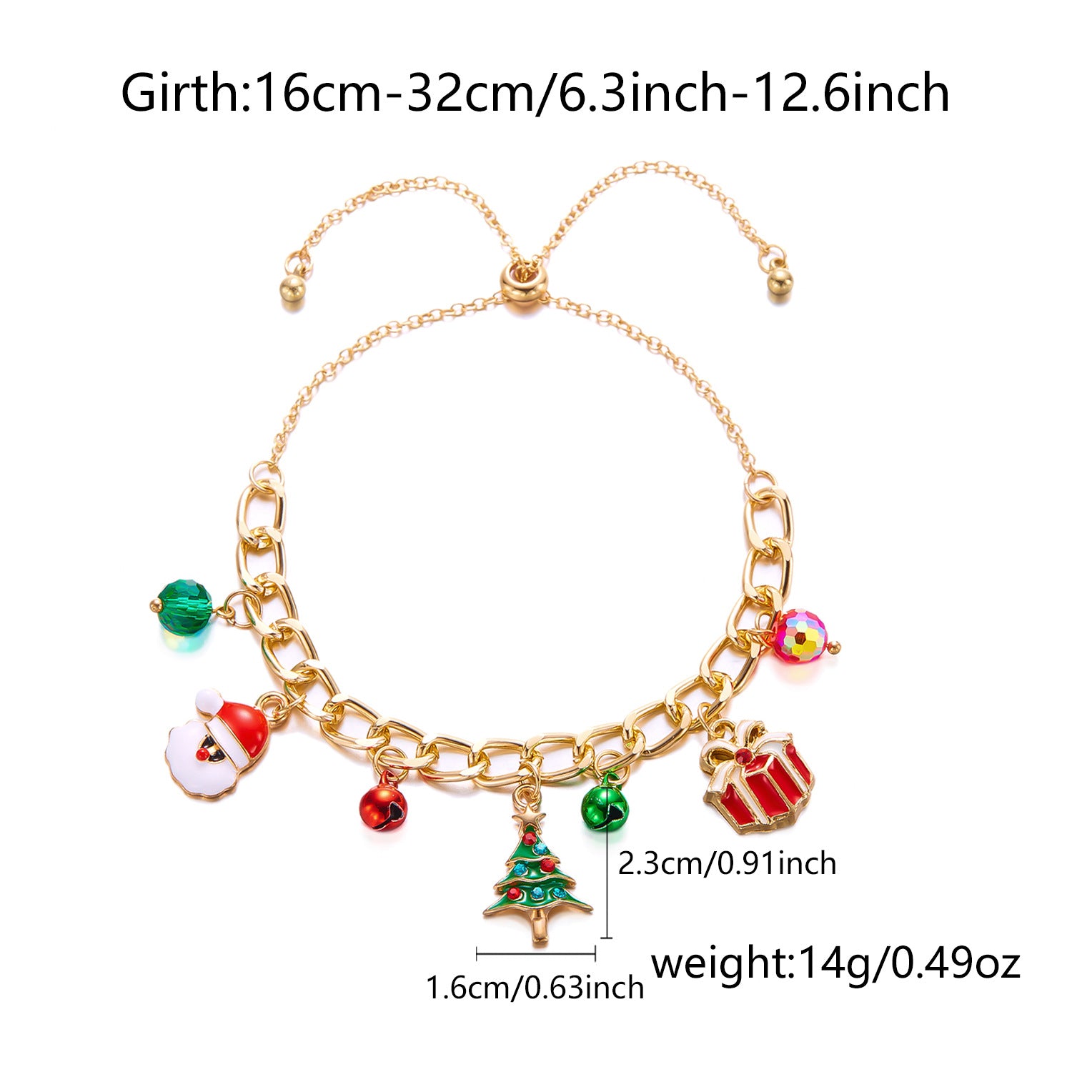 Wholesale Christmas Snowflake Elk Bell  Pull-Out Bracelet