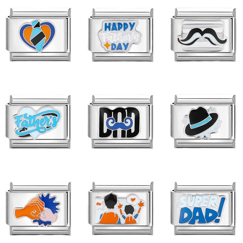 Wholesale Italian Charm Bracelet 9mm DIY Splicing Cute Creative Stainless Steel Composable Bracelet