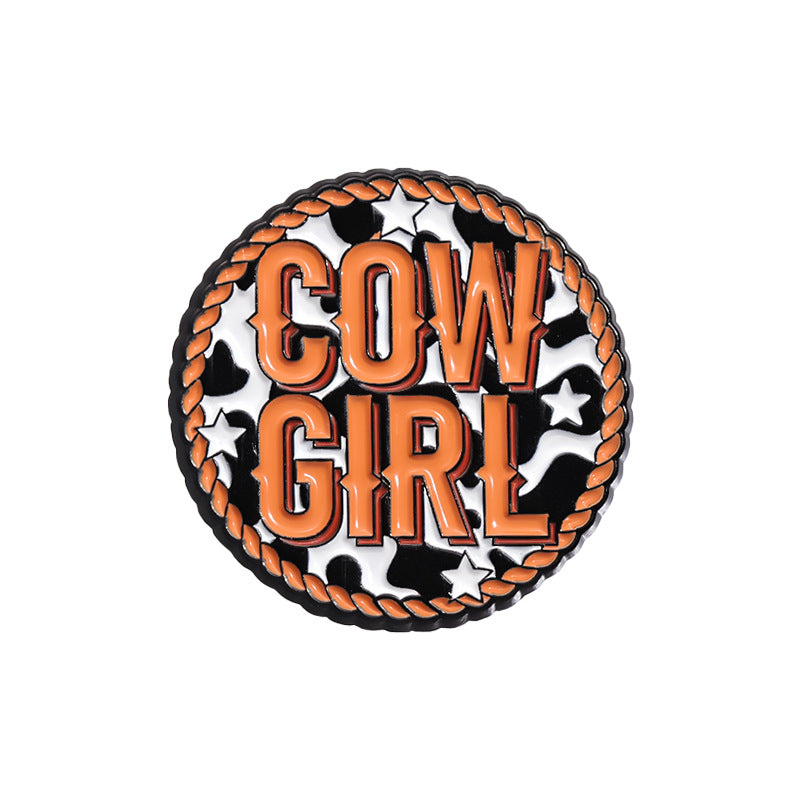 Wholesale Brown Series Cowboy Hat Brooch Cute Metal Badge ACC-BCH-QiHe007