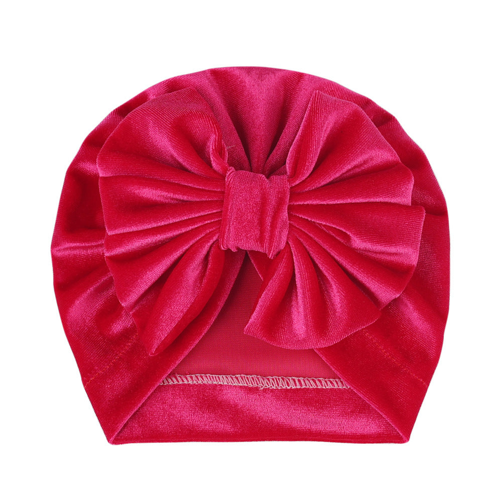 Wholesale Children's Autumn/winter Knitted Hat Large Bow Tie In Leopard Print Hat