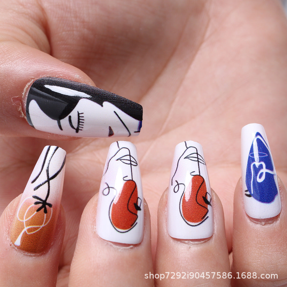 Wholesale 24 Pieces/box Press-on Nails Kits Nail Stickers ACC-NS-XingNai003