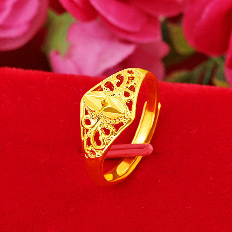 Wholesale Brass Gold Plated Open Gold Bow Ring ACC-RS-WanXi011