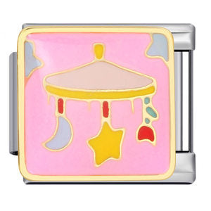 Wholesale  Italian moduleTitanium steel gold-plated oil drip welding pattern DIY  bracelet