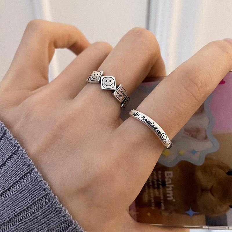 Wholesale 925 Silver Vintage Hollow Love Ring Open Ring Hearts Rings ACC-RS-YaoFeng011