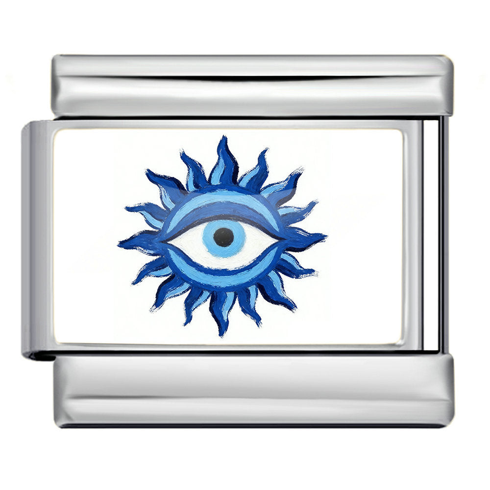 Wholesale Modern Blue Devil' s Eye Stainless Steel Detachable DIY Bracelet Boutique Resale