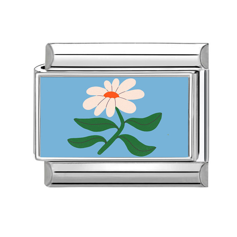 Wholesale 9mm Italian Charm Starter Bracelets Blue series DIY square Single Section Creative Stainless Steel Composable Bracelet