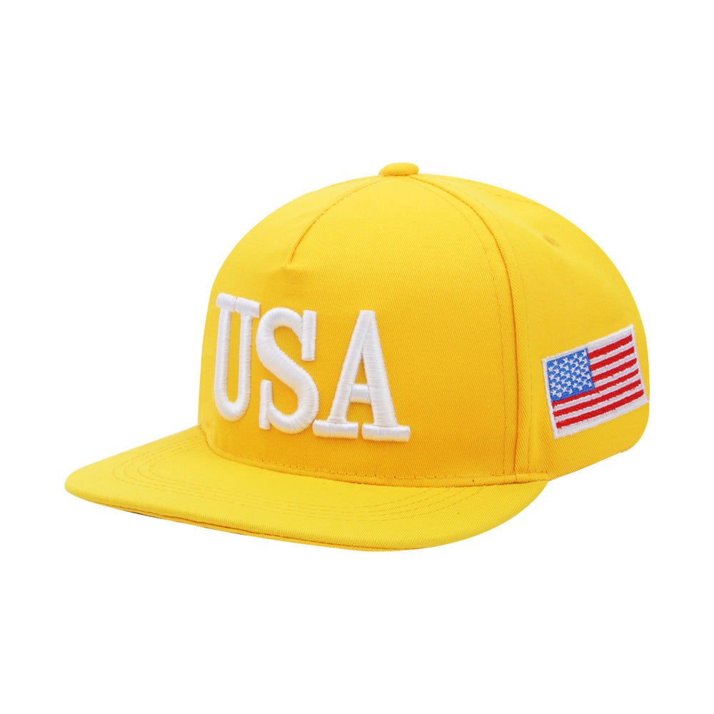 Wholesale  baseball cap embroidered USA flat brim hat
