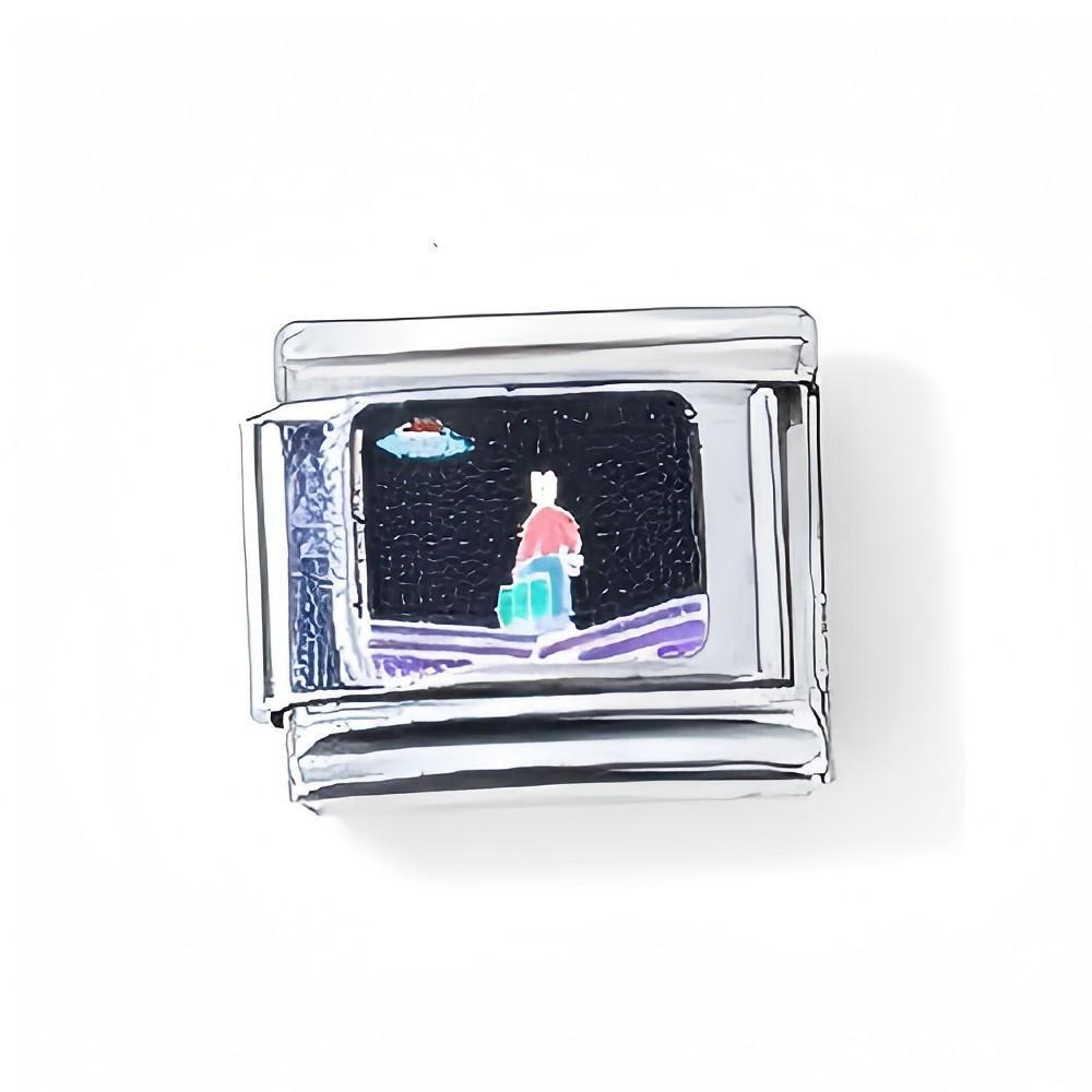 Wholesale 10pcs Italian Charm Bracelet 9mm DIY Splicing English Star Moon Stainless Steel Composable Bracelet